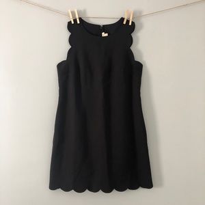 J.CREW Scallop Hem Little Black Dress Size 8
